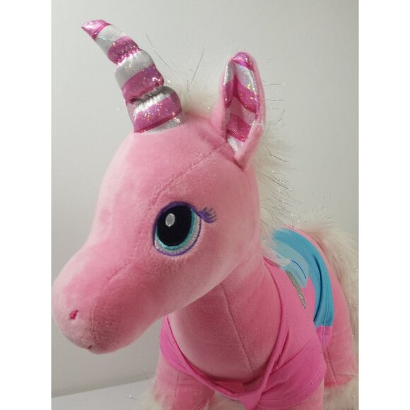 Build A Bear Pink Unicorn Pony Plush Candy Cane Swirl 2018 BAB Peppermint - Picture 2 of 11
